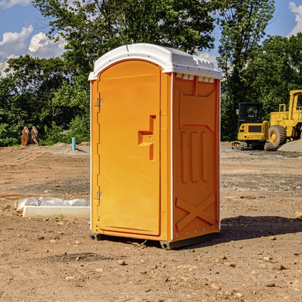 how often are the porta potties cleaned and serviced during a rental period in Hamill SD